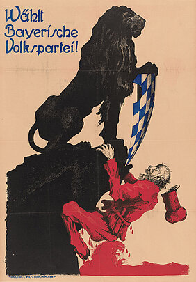 „Wählt Bayerische Volkspartei!“ (Plakat der Bayerischen Volkspartei; Staatsarchiv Bamberg, Bezirksamt II, Plakate 12).